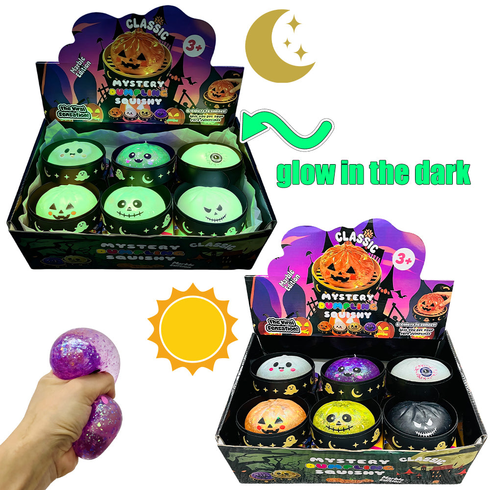 2PK Halloween Glow in the Dark Maltose (Jelly) Filled Dumpling Squishy