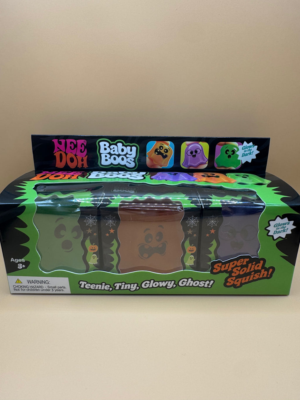 NeeDoh Baby Boos mini, glow-in-the-dark ghost Full Set