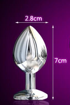 Anal Plug Sex Toys Intimate Metal Stainless Steel w/ Crystal Jewelry