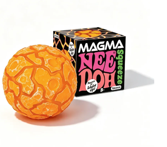 NeeDoh Magma - Sensory Squeeze Toy - Lights Up - 2.5" Wide - Color May Vary